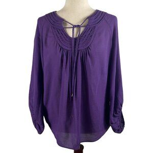 Elegant & Timeless Diane Von Furstenberg Purple Modal & Cotton Blouse Si…